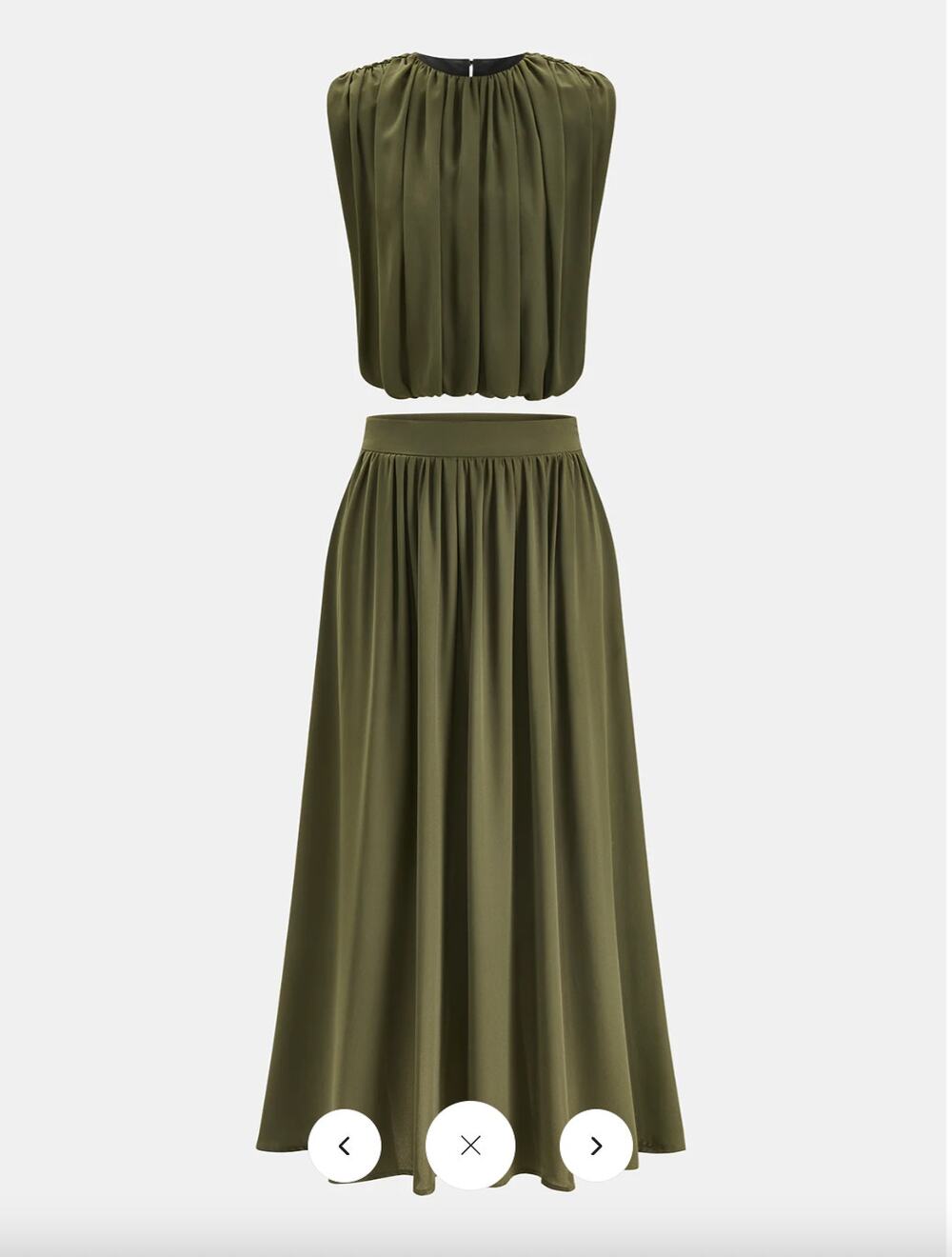 NWT Commense Sleeveless Pleated Top & Skirt Set Sz XL